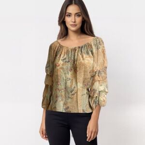 Patrizia‎ Luca Flouncy sleeve blouse size M C23